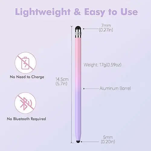 Stylus Pens for Touch Screens - StylusHome 5 Pack Stylus Pens, 2-in-1 High Sensitivity Capacitive Stylus with 10 Extra Tips for iPad iPhone Tablets Samsung Galaxy All Universal Touchscreen Devices - Image 2