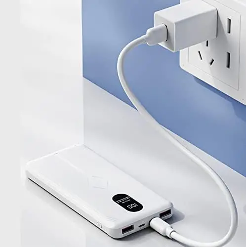 Rayuwen Fast Charge Power Bank PD22.5W Portable 30000mAh Charger Digital Display External Battery Large Capacity Thin Battery Backup with 1 Inputs and 3 Outputs - Image 2