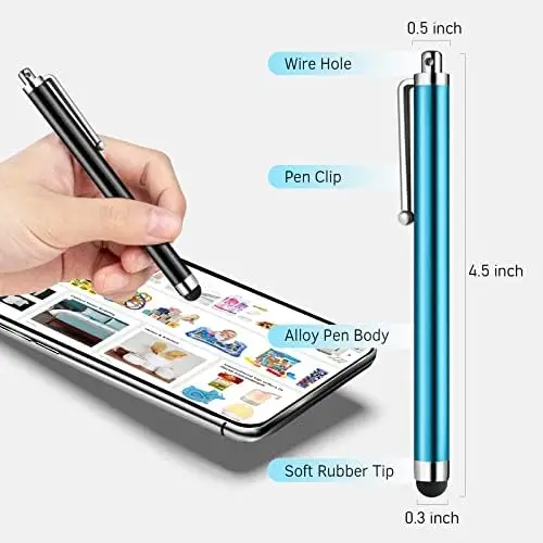 Stylus Pens for Touch Screens, Abiarst High Precision Universal Stylus for iPad iPhone Tablets Samsung Galaxy All Capacitive Touch Screens (10-Pack) - Image 4