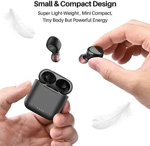 TOZO T6 True Wireless Earbuds Bluetooth 5.3 Headphones Touch Control with Wireless Charging Case IPX8 Waterproof Stereo Earphones in-Ear Built-in Mic Headset Premium Deep Bass Black - Image 2