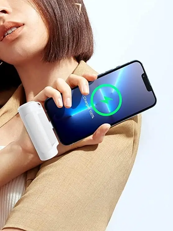 Abnoys Portable-Charger-Power-Bank - 8000mAh Mini Power Bank Ultra Compact Portable Phone Charger Battery Pack Compatible with iPhone Comes with a Type-C Conversion Interface (White) - Image 6