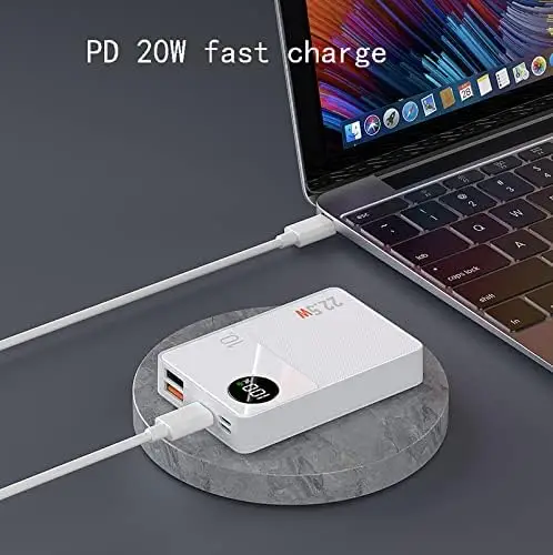 Large Capacity Power Bank Portable Charger External Battery 22.5W Two Way Fast Charge LCD Display Battery Backup with 3 Output 3 Input - Image 4