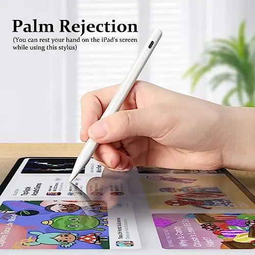 Stylus Pen for iPad,Palm Rejection Tilt Sensitivity,13Minutes Fully Charged,MEKO Active Touch Screen Stylus Pens Compatible W/iPad 6/7/8/9/10,iPad Pro12.9&11",iPad Air3/4/5,iPad mini5/6(1Pack+3Nibs) - Image 5