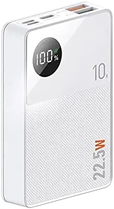 Large Capacity Power Bank Portable Charger External Battery 22.5W Two Way Fast Charge LCD Display Battery Backup with 3 Output 3 Input