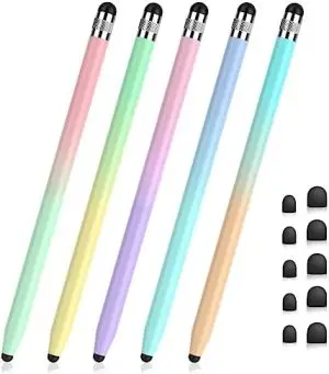 Stylus Pens for Touch Screens - StylusHome 5 Pack Stylus Pens, 2-in-1 High Sensitivity Capacitive Stylus with 10 Extra Tips for iPad iPhone Tablets Samsung Galaxy All Universal Touchscreen Devices