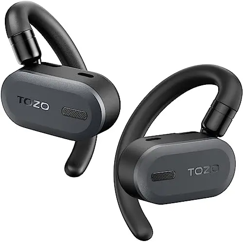 TOZO Open Buds Lightweight True Wireless Earbuds with Multi-Angle Adjustment, Bluetooth 5.3 Headphones with Open Ear Dual-Axis Design for Long-lasting Comfort, Crystal-Clear Calls for Driving, Meeting